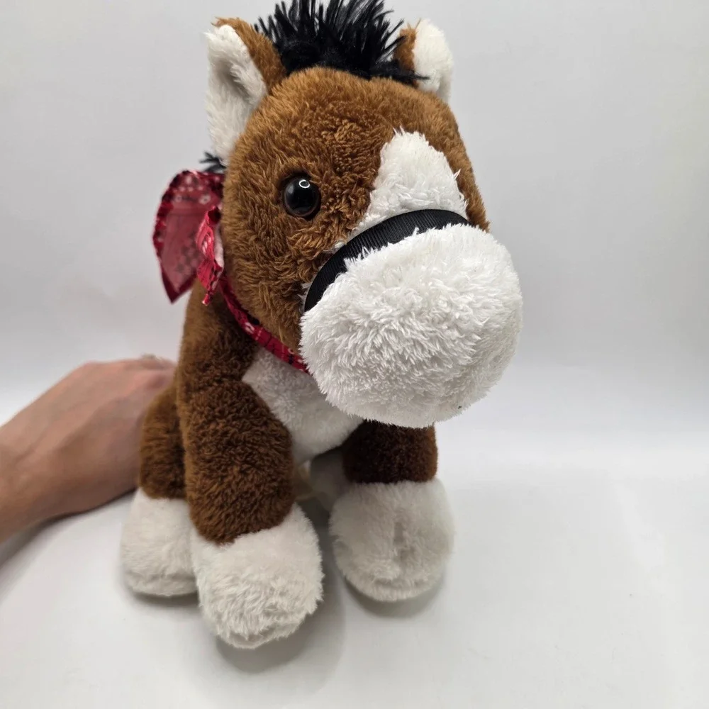 Dan Dee Plush Horse Brown White Bandana Halter Western Farm Stuffed Animal Toy